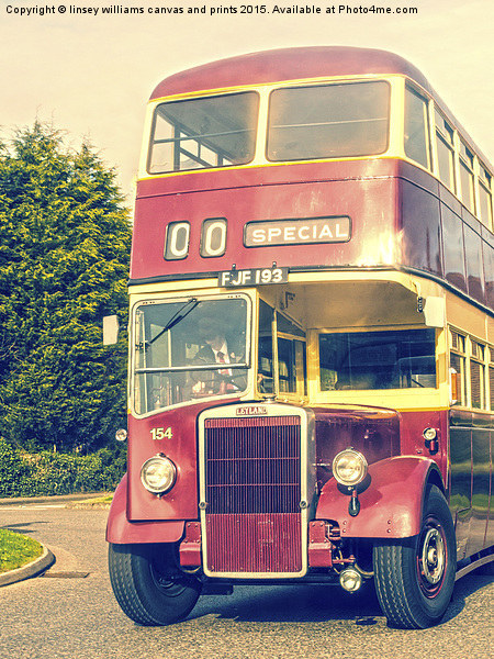 A 1950 Leicester City Double Decker Bus 2 Picture Board by Linsey Williams