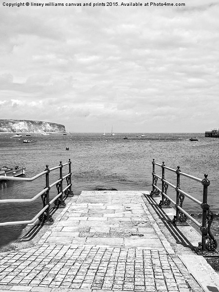  Slipway 2 Black And White Picture Board by Linsey Williams