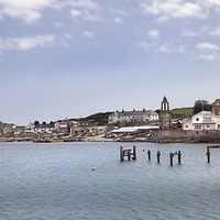 Buy canvas prints of  Pevril Point And The spanish Village Of Swanage by Linsey Williams
