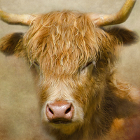 Buy canvas prints of  The Hairy Highlanders Collection. Dozy Highlander by Linsey Williams