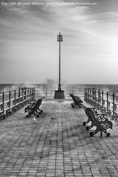 Swanage Jetty in Mono Picture Board by Linsey Williams