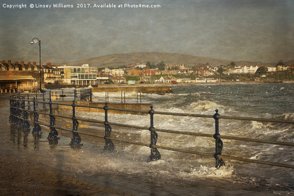 Rough Sea in Swanage Bay Picture Board by Linsey Williams
