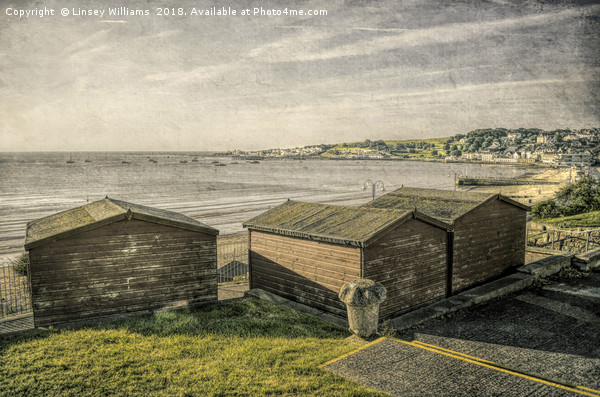 Swanage Beach huts Bay Picture Board by Linsey Williams