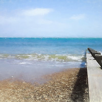 Buy canvas prints of Breakwater Swanage Bay by Linsey Williams