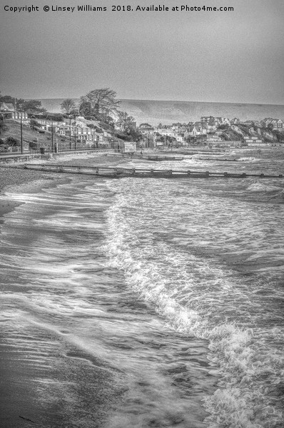 Swanage Bay Winter Picture Board by Linsey Williams