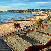 Buy canvas prints of  Swanage Bay Beach Huts   by Linsey Williams