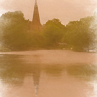 Buy canvas prints of Normanton on Soar Church Impression by Linsey Williams