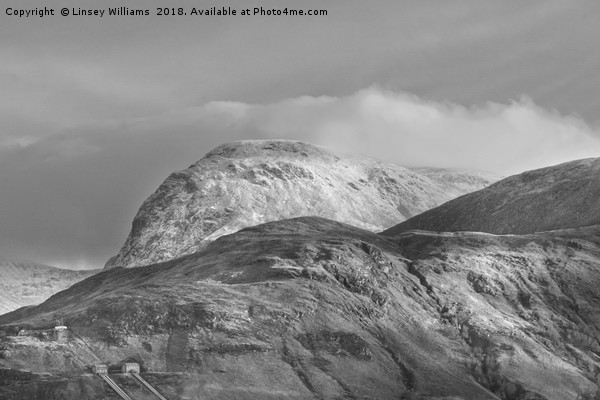 Ben Nevis, Scotland. Black and White Picture Board by Linsey Williams