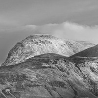 Buy canvas prints of Ben Nevis, Scotland. Black and White by Linsey Williams