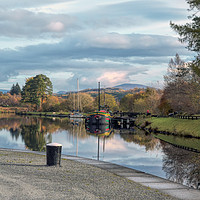 Buy canvas prints of Boats on the Caledonian Canal by Linsey Williams