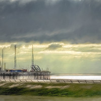 Buy canvas prints of Blackpool Pleasure Beach, South Pier by Linsey Williams