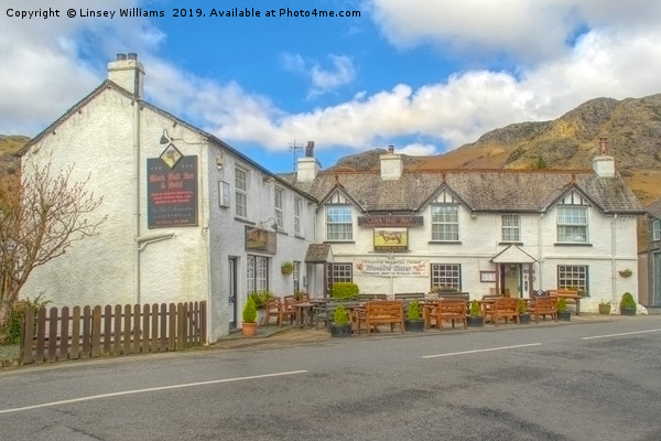 Black Bull Inn Coniston Picture Board by Linsey Williams