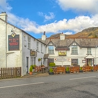 Buy canvas prints of Black Bull Inn Coniston by Linsey Williams