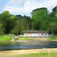 Buy canvas prints of Fishing Lodge. by Linsey Williams