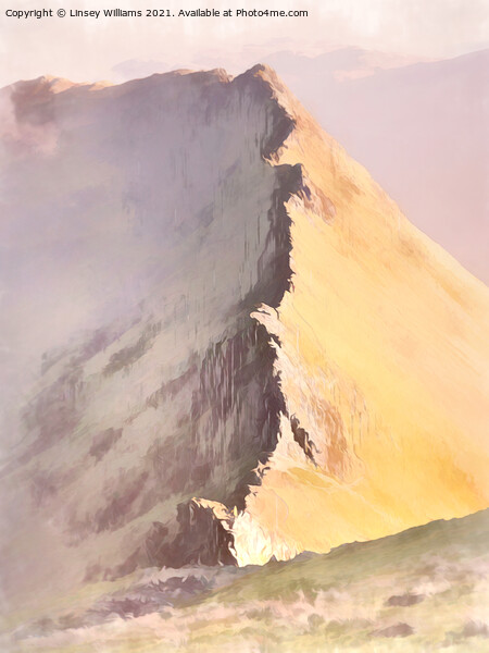 Striding Edge Helvellyn Picture Board by Linsey Williams