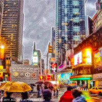 Buy canvas prints of W 43 St and Times Square by Iain Mavin