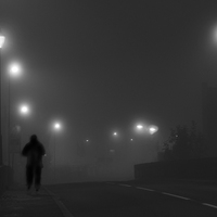 Buy canvas prints of  A Cold Walk in the Fog by Iain Mavin