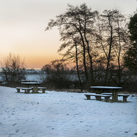 Buy canvas prints of Sunrise in the Snow  by Iain Mavin