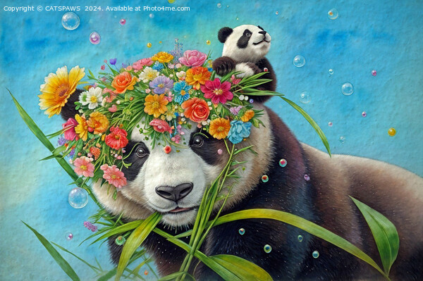 FLOWER PANDAS Picture Board by CATSPAWS 
