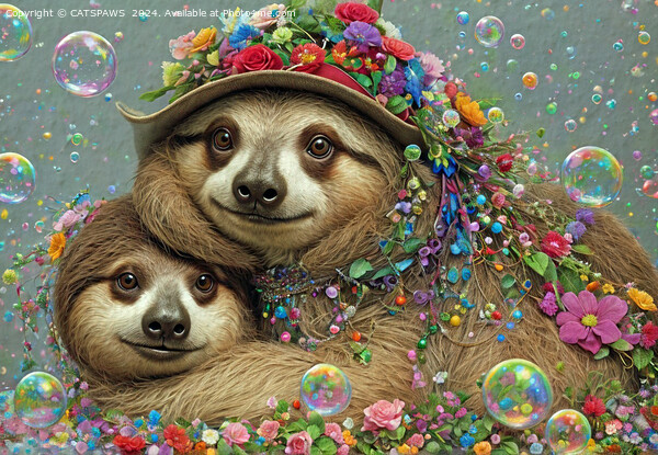 FLOWER SLOTHS Picture Board by CATSPAWS 