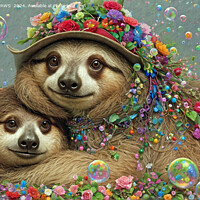 Buy canvas prints of FLOWER SLOTHS by CATSPAWS 