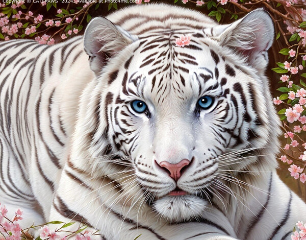 WHITE TIGER ELEGANCE Picture Board by CATSPAWS 