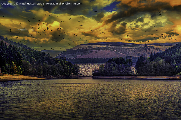 Howden Dam Overflowing Picture Board by Nigel Hatton