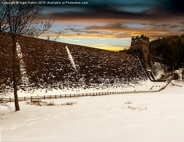  Snow at Derwent Dam Picture Board by Nigel Hatton