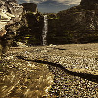 Buy canvas prints of Tintagel Waterfall by Nigel Hatton