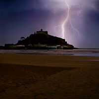 Buy canvas prints of Lightning At The Mount by Nigel Hatton