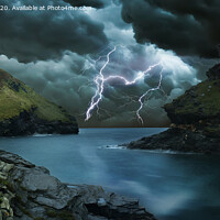 Buy canvas prints of Storm At Boscastle by Nigel Hatton
