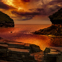 Buy canvas prints of Entrance To Boscastle Harbour by Nigel Hatton