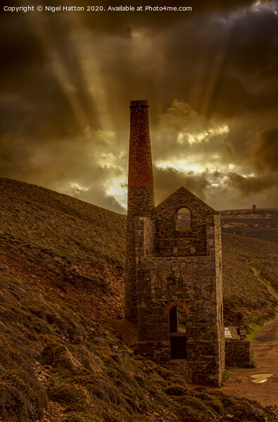Light Beams Over Towanroath Picture Board by Nigel Hatton