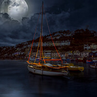 Buy canvas prints of Moonlight Over Looe by Nigel Hatton