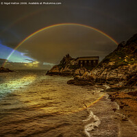 Buy canvas prints of Rainbow Over Polperro by Nigel Hatton