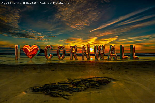 I Love Cornwall  Picture Board by Nigel Hatton