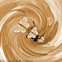 Buy canvas prints of swirl of gold butterflies by Sharon Lisa Clarke