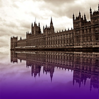 Buy canvas prints of Westminster reflections by Sharon Lisa Clarke