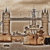 Buy canvas prints of HMS Belfast by Sharon Lisa Clarke