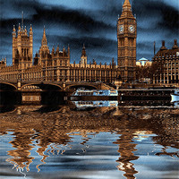 Buy canvas prints of A rainy day in London by Sharon Lisa Clarke