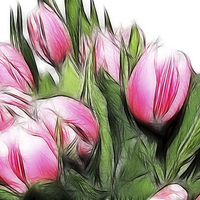 Buy canvas prints of Fractalius tulips 4 by Sharon Lisa Clarke