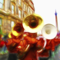 Buy canvas prints of  Big Brass Band by Sharon Lisa Clarke