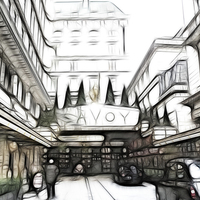 Buy canvas prints of  Savoy Hotel 2 by Sharon Lisa Clarke