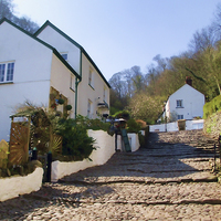 Buy canvas prints of  Clovelly in April by Sharon Lisa Clarke