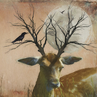 Buy canvas prints of  Goodnight Deer by Sharon Lisa Clarke