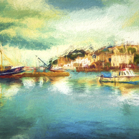 Buy canvas prints of  Brixham Bay by Sharon Lisa Clarke