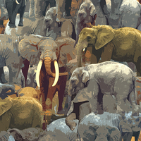 Buy canvas prints of  Elephant effect by Sharon Lisa Clarke
