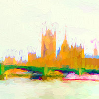 Buy canvas prints of Painted Westminster by Sharon Lisa Clarke
