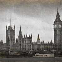 Buy canvas prints of London panorama sketch by Sharon Lisa Clarke