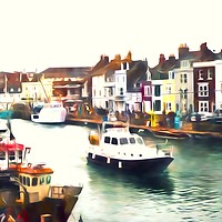 Buy canvas prints of Weymouth harbour by Sharon Lisa Clarke